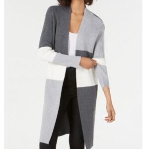 Vince Camuto Colorblock Open Front Cardigan Womens